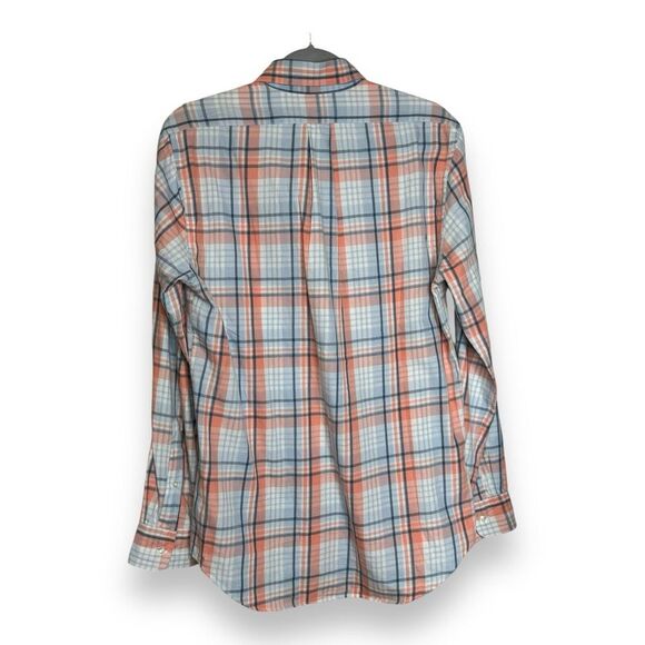 Vineyard Vines Slim Crosby Shirt S Men Orange Gray Plaid Cotton - Picture 4 of 8